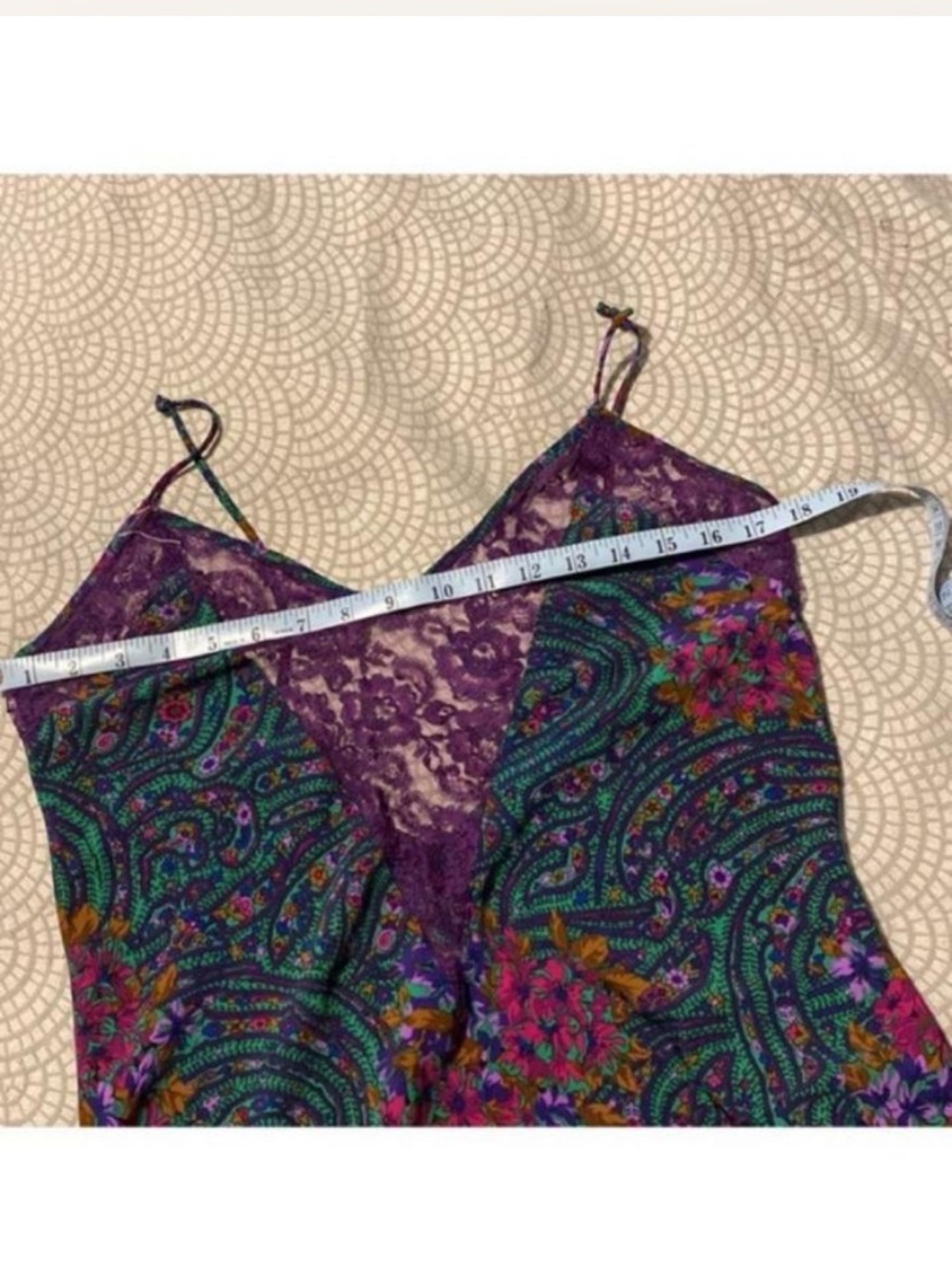 Victoria's Secret Purple Paisley Lace-Trim Slip Camisole
